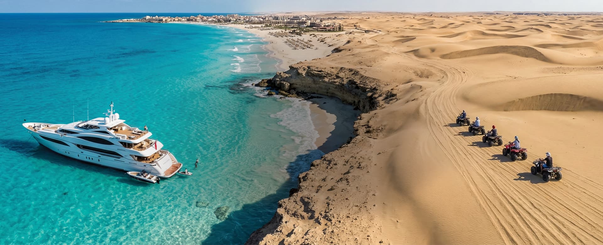 يخت يبحر على ساحل البحر المتوسط بالقرب من مرسى مطروح